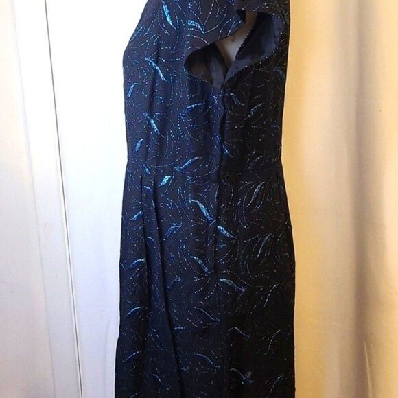 Carol Brent Vintage Union Made Sparkly Embroidered Print Retro Cocktail Dress M - Picture 6 of 16